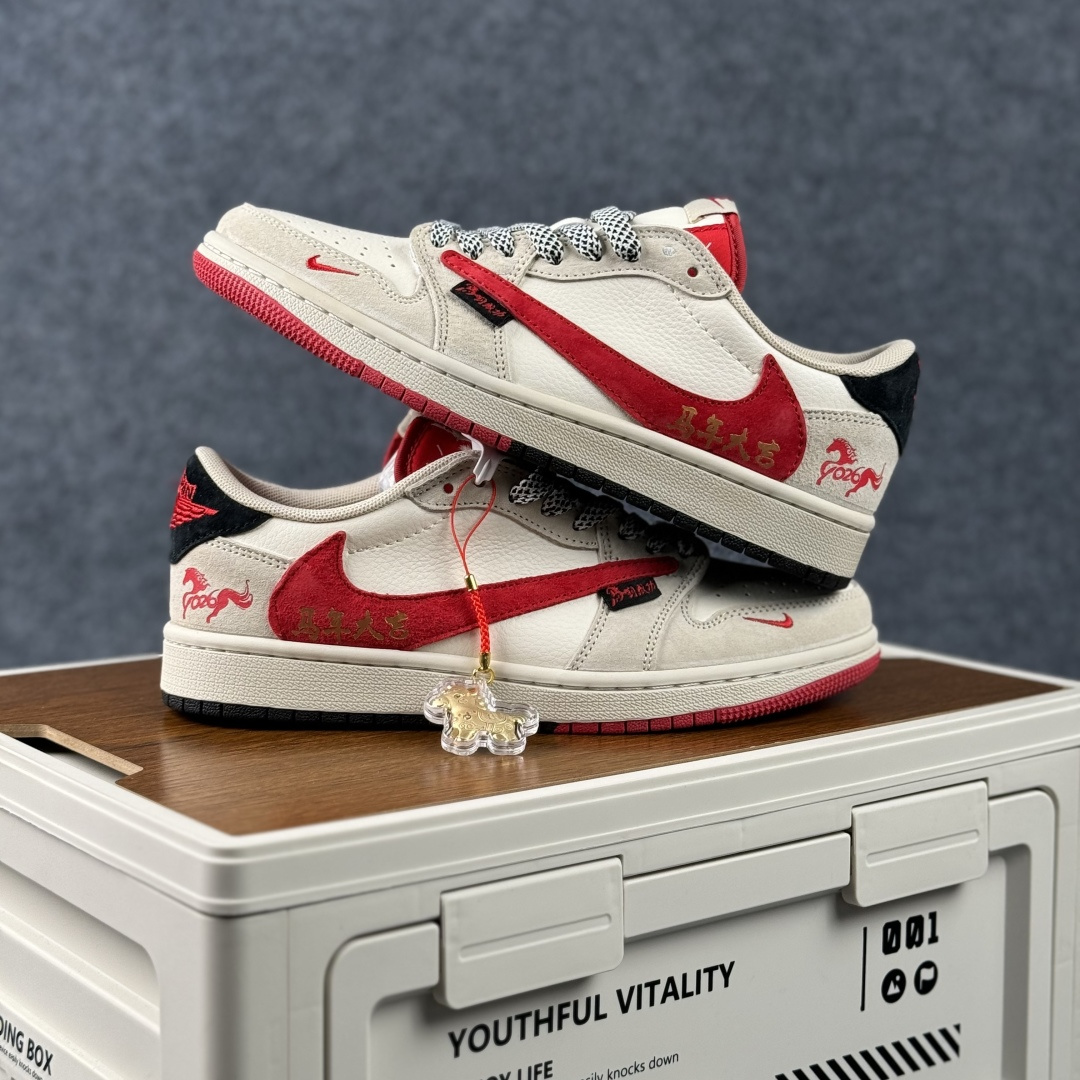 Air Jordan 1 Low AJ1 乔1 马年限定 高端定制 低帮倒钩复古篮球鞋 HG0026-018