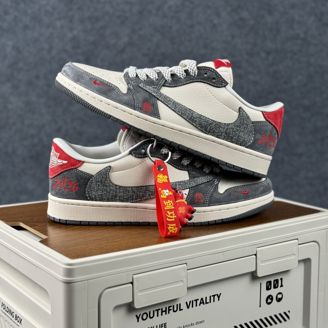 280 Air Jordan 1 Low AJ1 乔1 马年限定 高端定制 低帮倒钩复古篮球鞋 XT6998-161