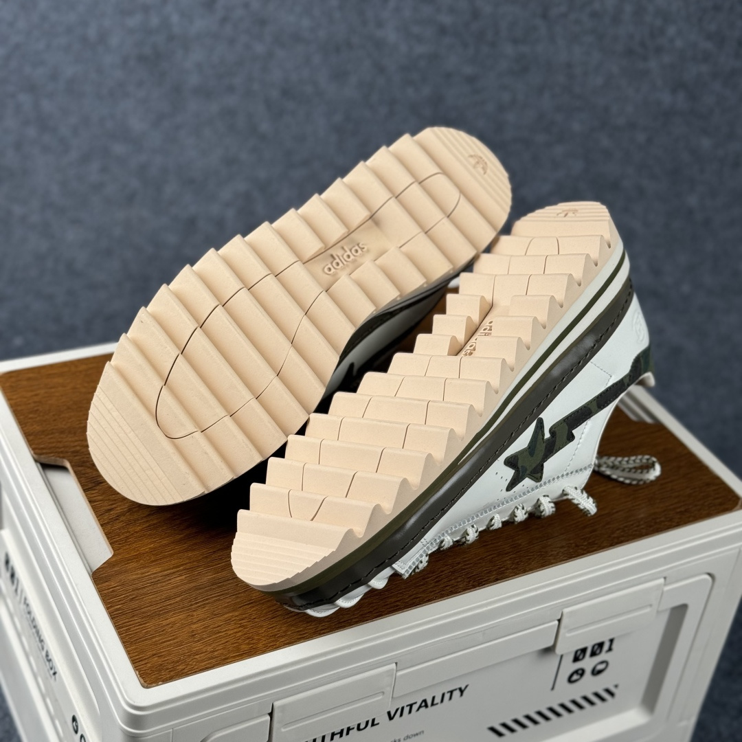 380 PK版Adidas CLX BAPE SUPERBY E 陈冠希联名 锯齿休闲板鞋 KJ1473