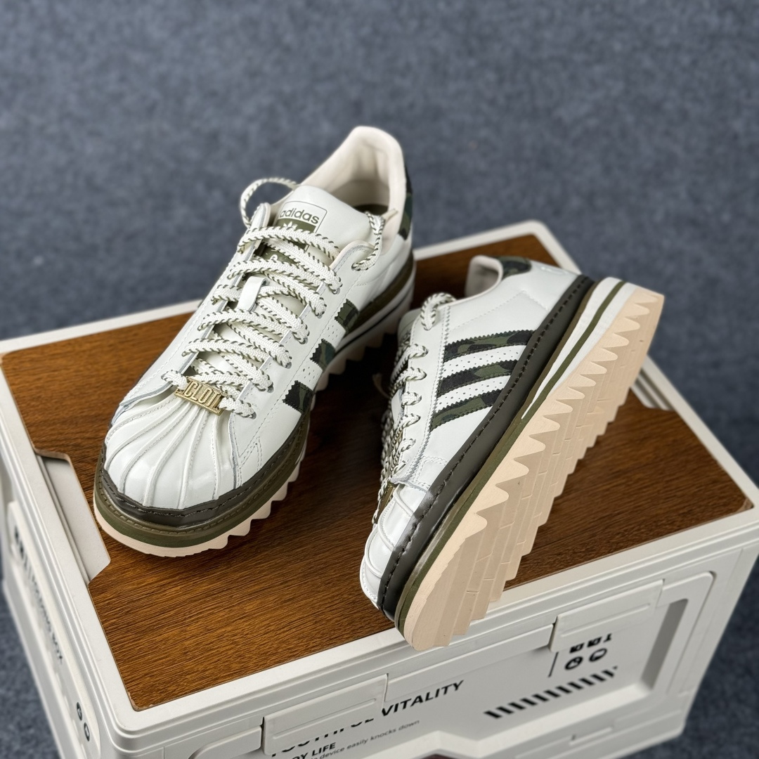 380 PK版Adidas CLX BAPE SUPERBY E 陈冠希联名 锯齿休闲板鞋 KJ1473