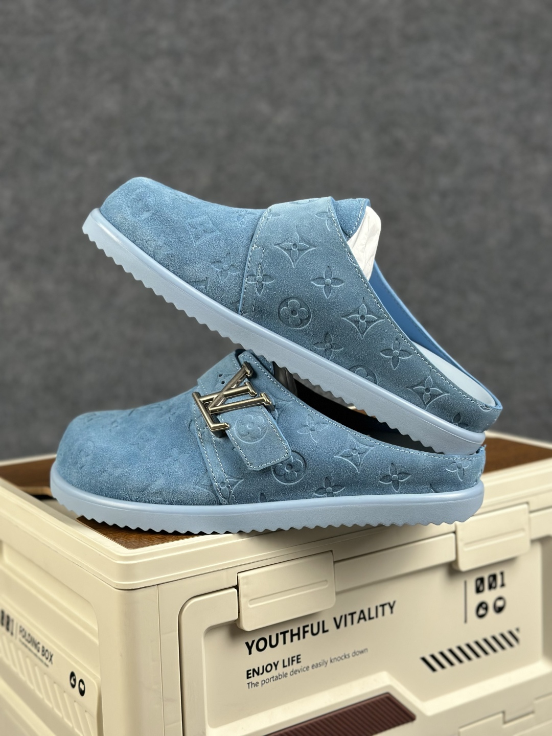 400 Lv 驴家 Easy 绒面小牛皮 勃肯半包头拖鞋