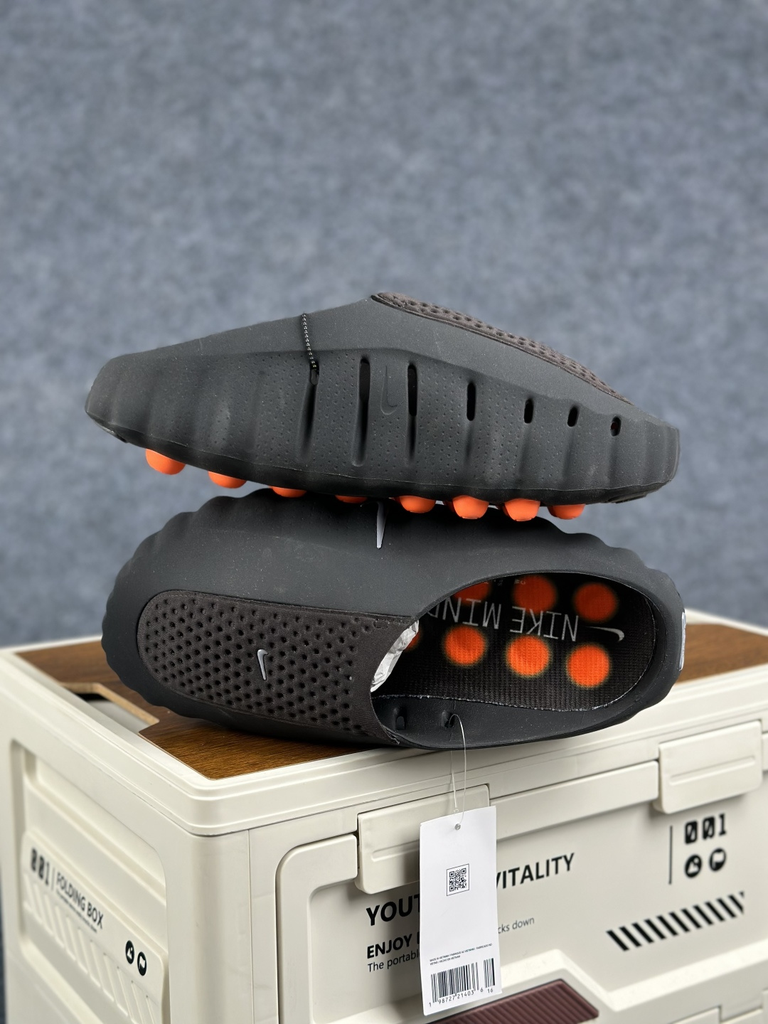 RL正确版出货 Nike Mind 001 深红拖鞋 神经科学足底按摩包头拖鞋 HQ4307-001