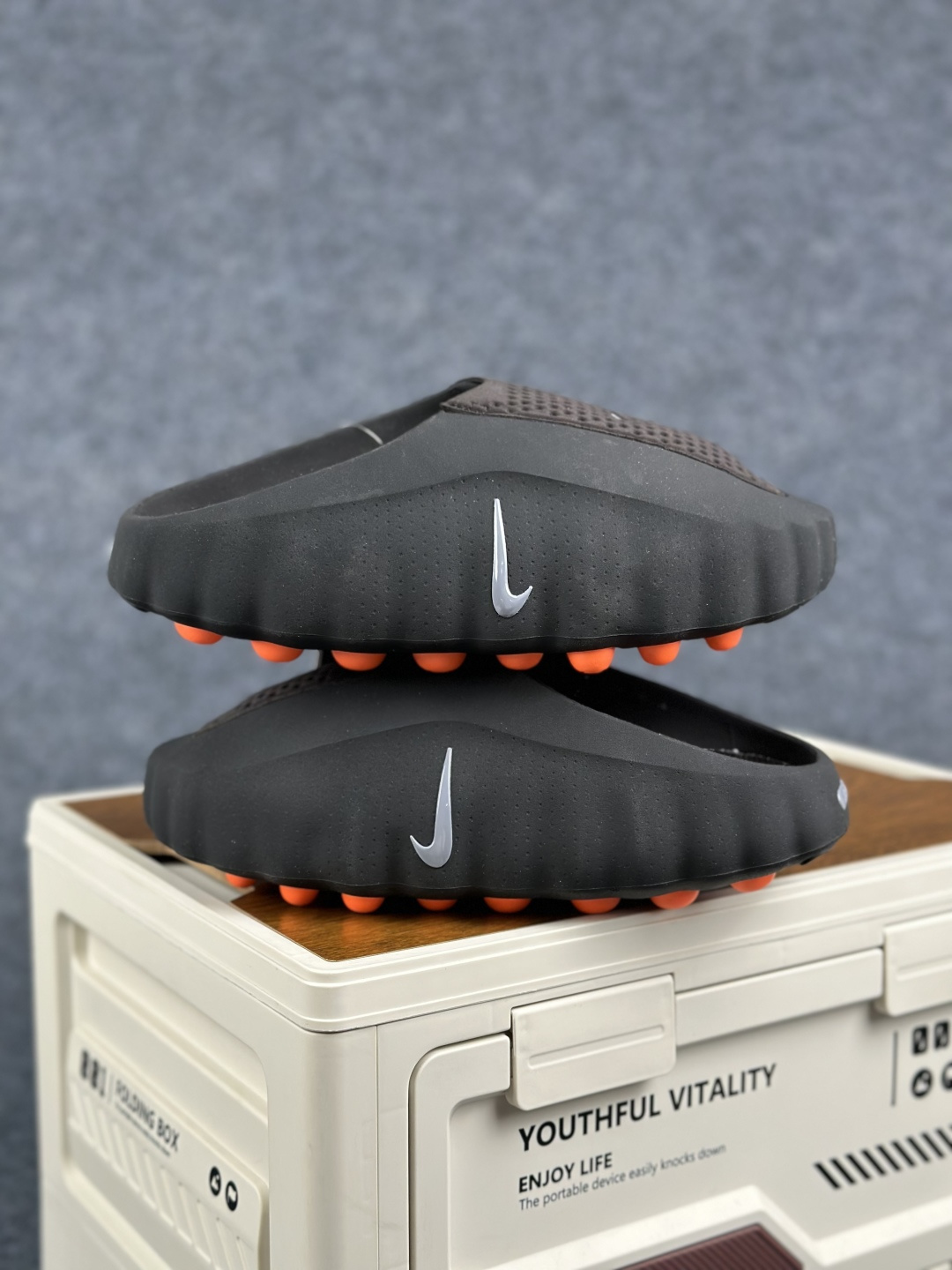 RL正确版 配色合集 Nike Mind 001 深红拖鞋 神经科学足底按摩包头拖鞋 HQ4307-001