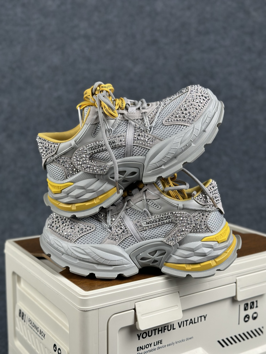 明日起源 GG-CC 2026 闪钻款 GGCC 夏季新品 5CM厚底 潮流空灵未来重工老爹鞋 G26U9911