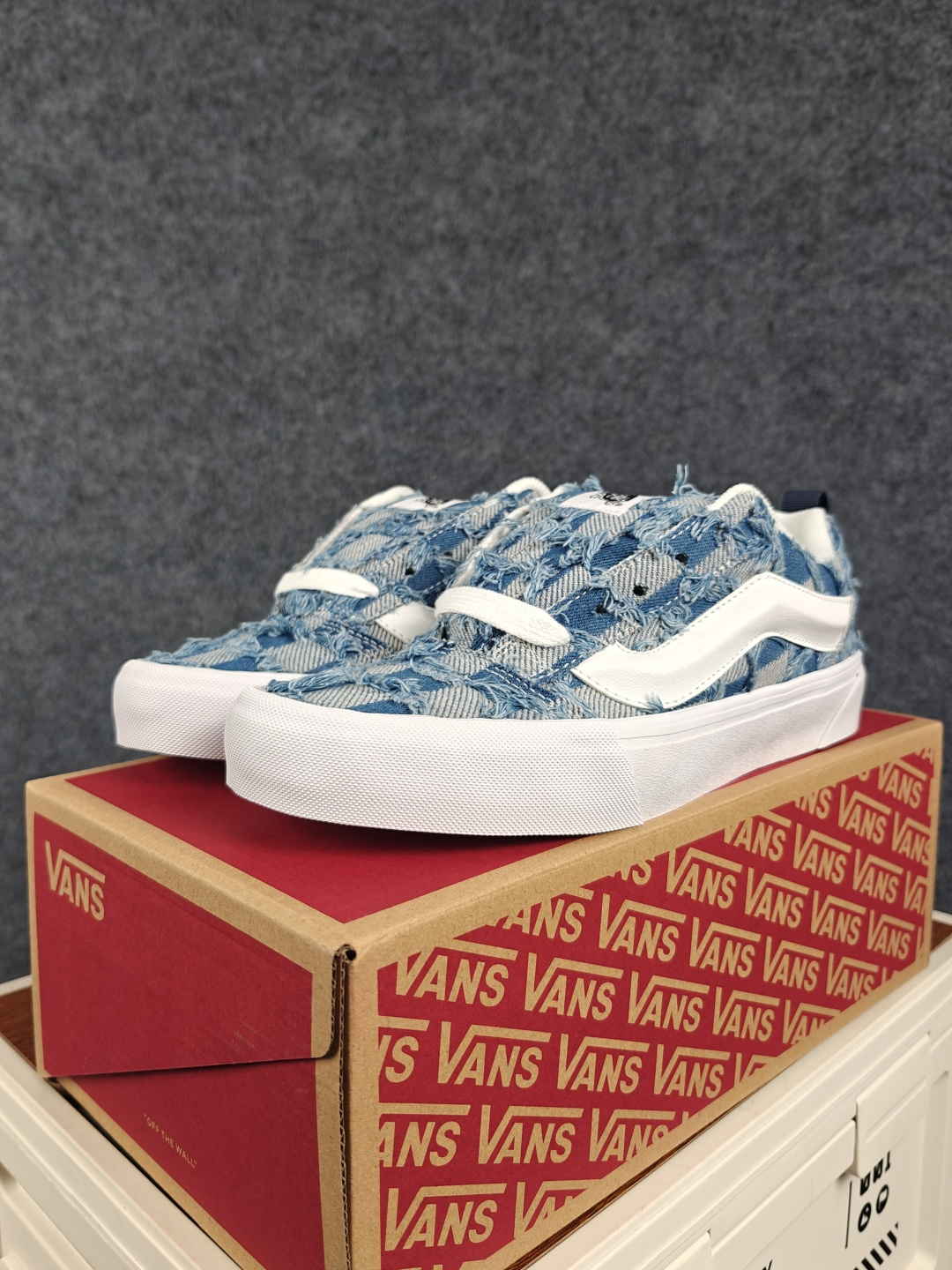 虎扑版！Vans Knu-Skool 低帮 KK55 纯原级别外贸订单！万斯经典 硫化翻毛皮板鞋 粗宽立体标 正品海鸥线
