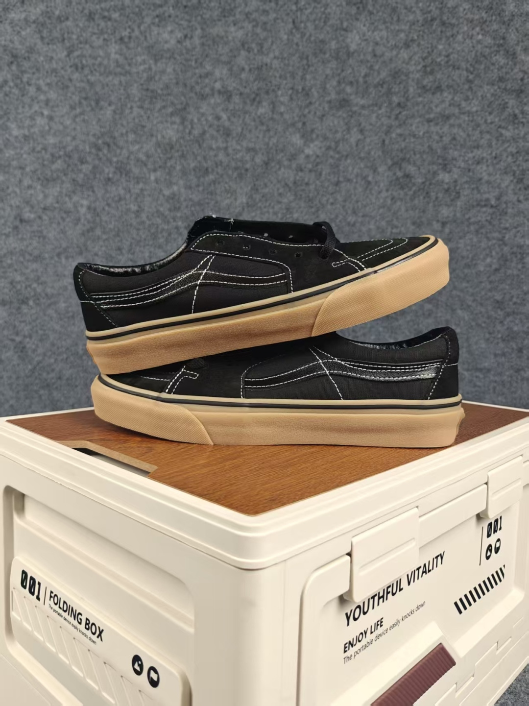 虎扑版！Vans Sk8-Low 低帮 K18V 纯原级别外贸订单！万斯经典 硫化帆布板鞋 正品海鸥线 鞋头包边完美 钢