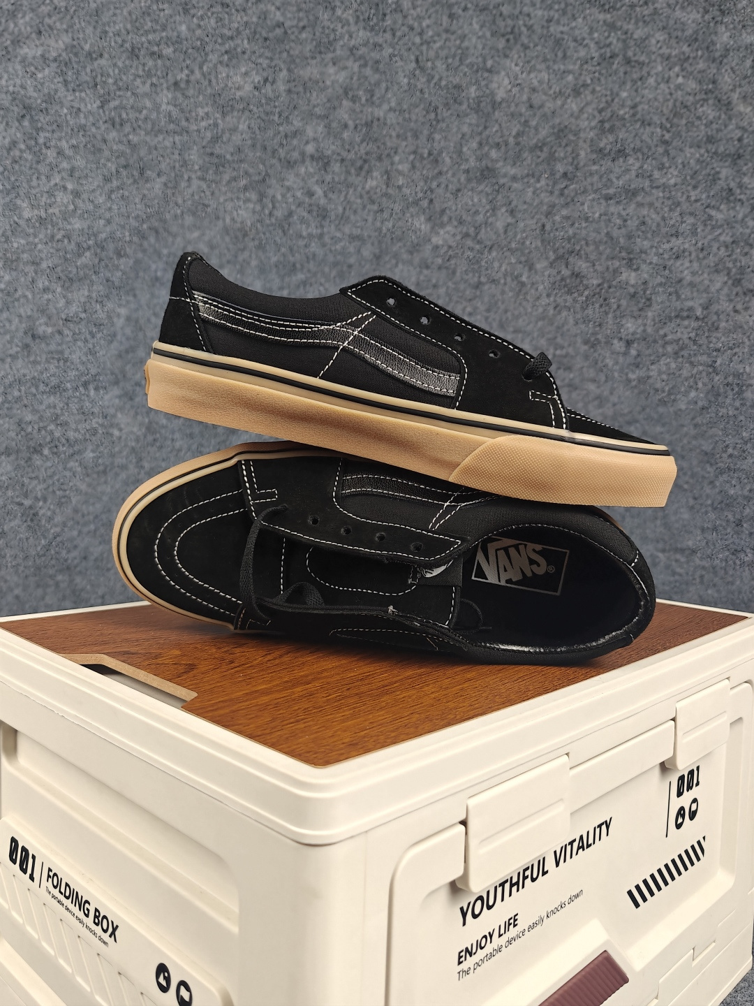 虎扑版！Vans Sk8-Low 低帮 K18V 纯原级别外贸订单！万斯经典 硫化帆布板鞋 正品海鸥线 鞋头包边完美 钢