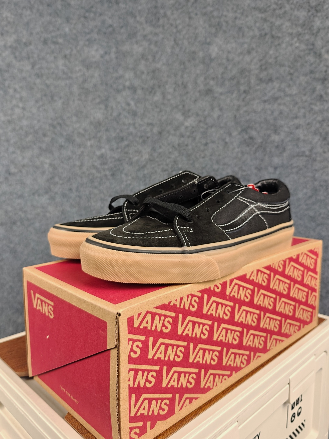 虎扑版！Vans Sk8-Low 低帮 K18V 纯原级别外贸订单！万斯经典 硫化帆布板鞋 正品海鸥线 鞋头包边完美 钢