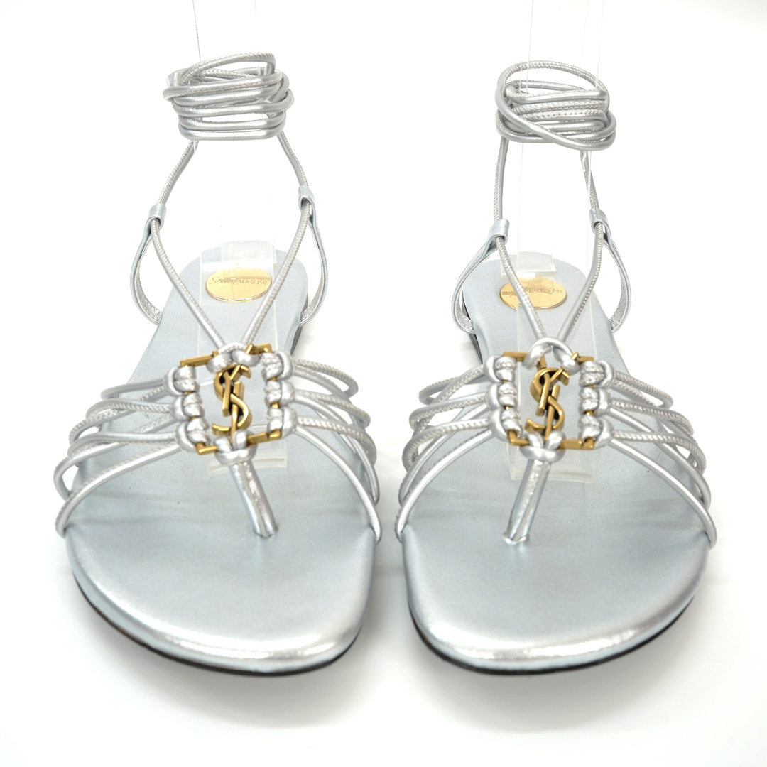 Yves Saint Laurent YSL Sandals: Classic Design Style, Gold Logo Decorations, French Elegance, Leather Material, Various Sizes - 图片 5
