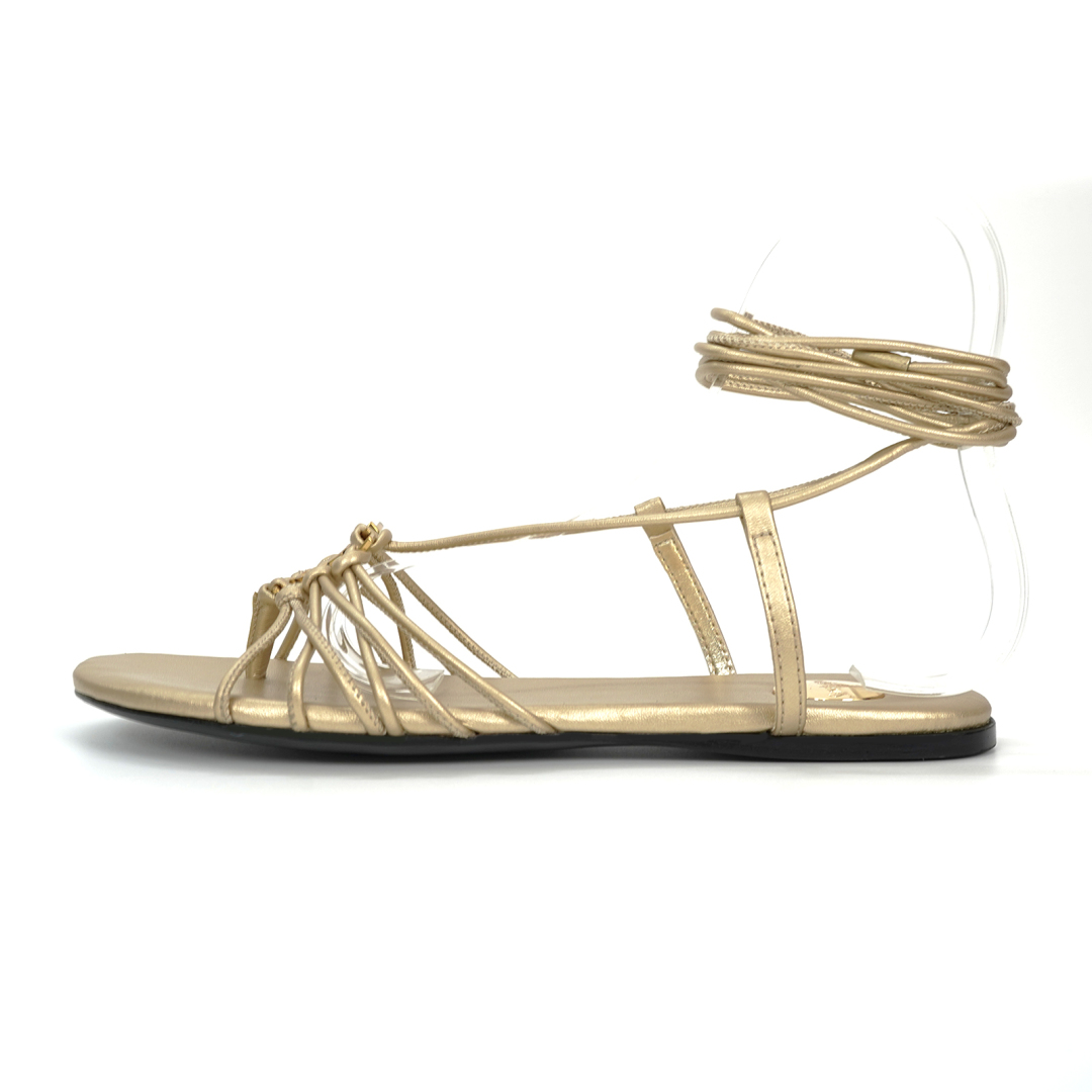 Yves Saint Laurent YSL Sandals: Classic Design, High Fashion, Leather, Brown and Gold – Size 35-44 - 图片 3