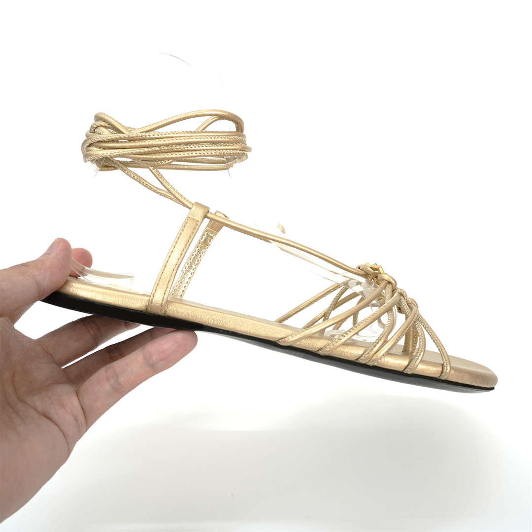 Yves Saint Laurent YSL Sandals: Classic Design, High Fashion, Leather, Brown and Gold – Size 35-44 - 图片 4