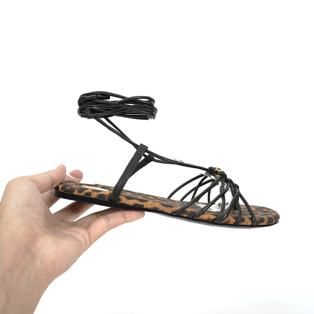 Yves Saint Laurent YSL Sandals: Classic Design with Staggered Corsets and Gold Logo Decorations - 图片 3