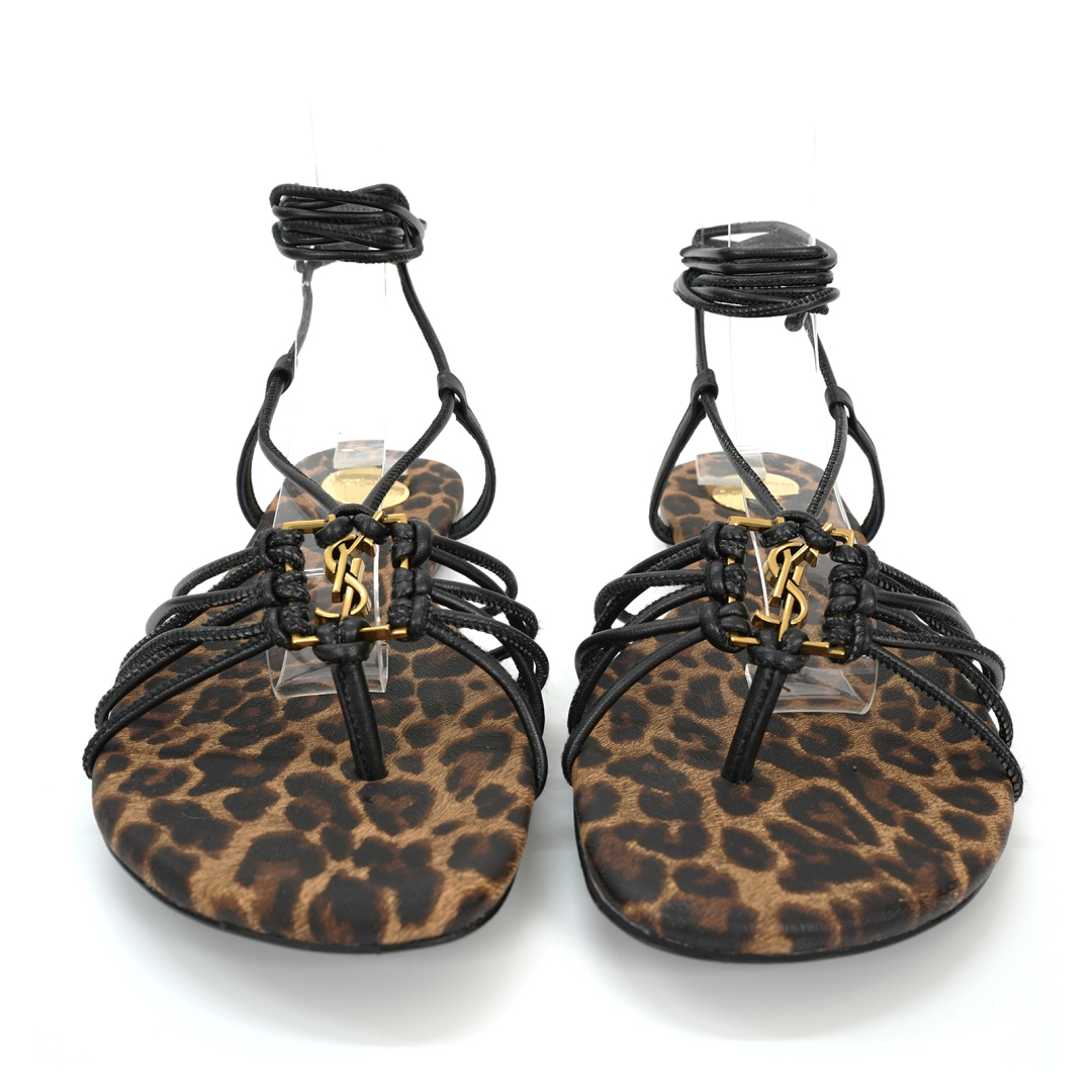 Yves Saint Laurent YSL Sandals: Classic Design with Staggered Corsets and Gold Logo Decorations - 图片 4