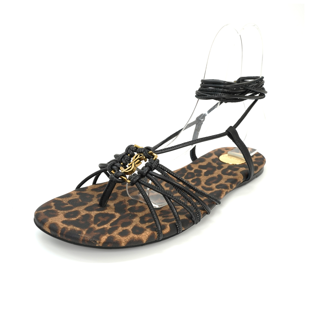 Yves Saint Laurent YSL Sandals: Classic Design with Staggered Corsets and Gold Logo Decorations - 图片 1