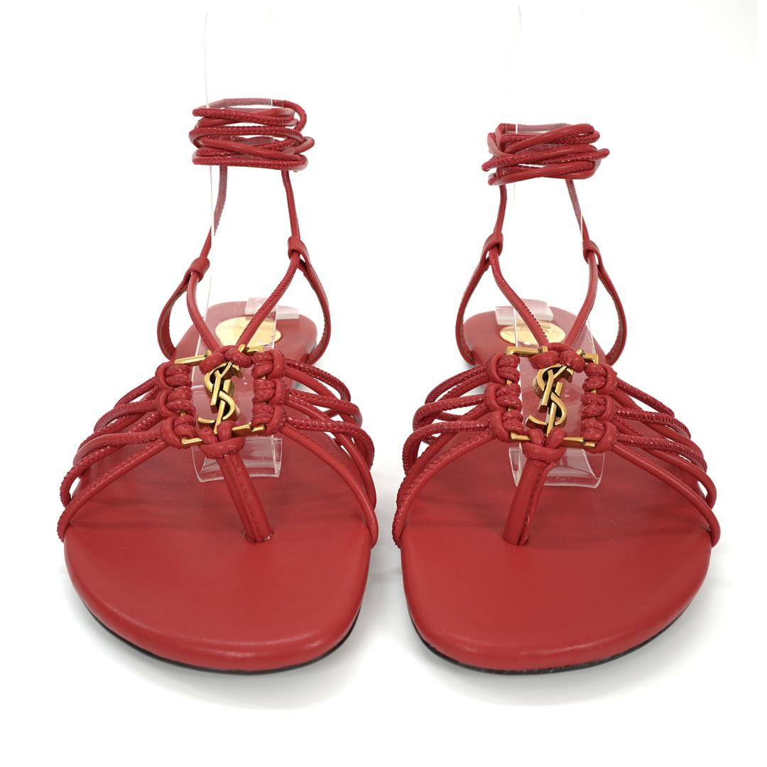 Yves Saint Laurent Sandals: Classic Design with Staggered Corsets and Gold Logo Decorations - 图片 4