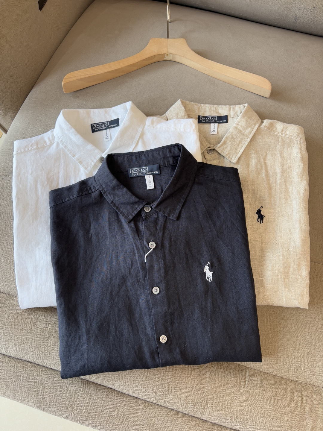 NO:456076,Lav Lauren's new pure linen simple and versatile casual shirt for summer 2025, comfortable and breathable fabric and fashionable versatile color white, original erotic color, dark blue Size M-3XL, alexander wang19860909拉夫劳伦2025年夏季新款纯亚麻简约百搭休闲衬衣,面料舒适透气&时尚百搭 颜色白色、原麻色、深蓝色 尺码M-3XL,,alexander wang,Men's clothing