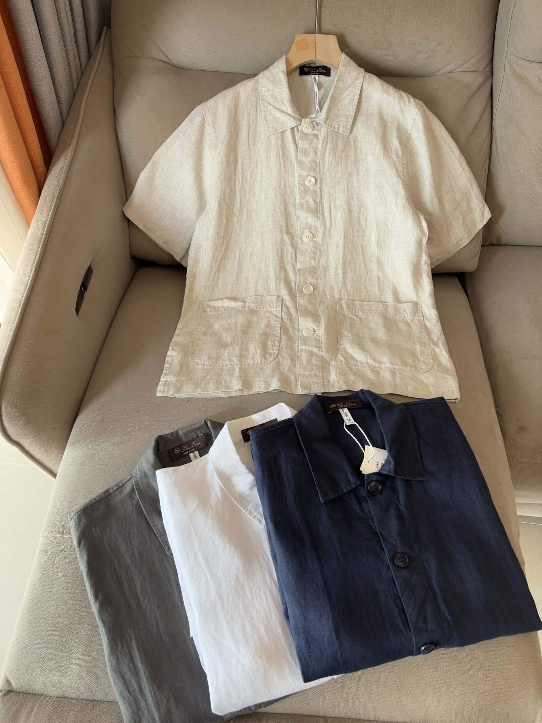 L家2025新款100%亚麻男士短袖，男装界的天花板，这款翻领麻料衫短袖精准到每一针的细腻工艺，完全区别