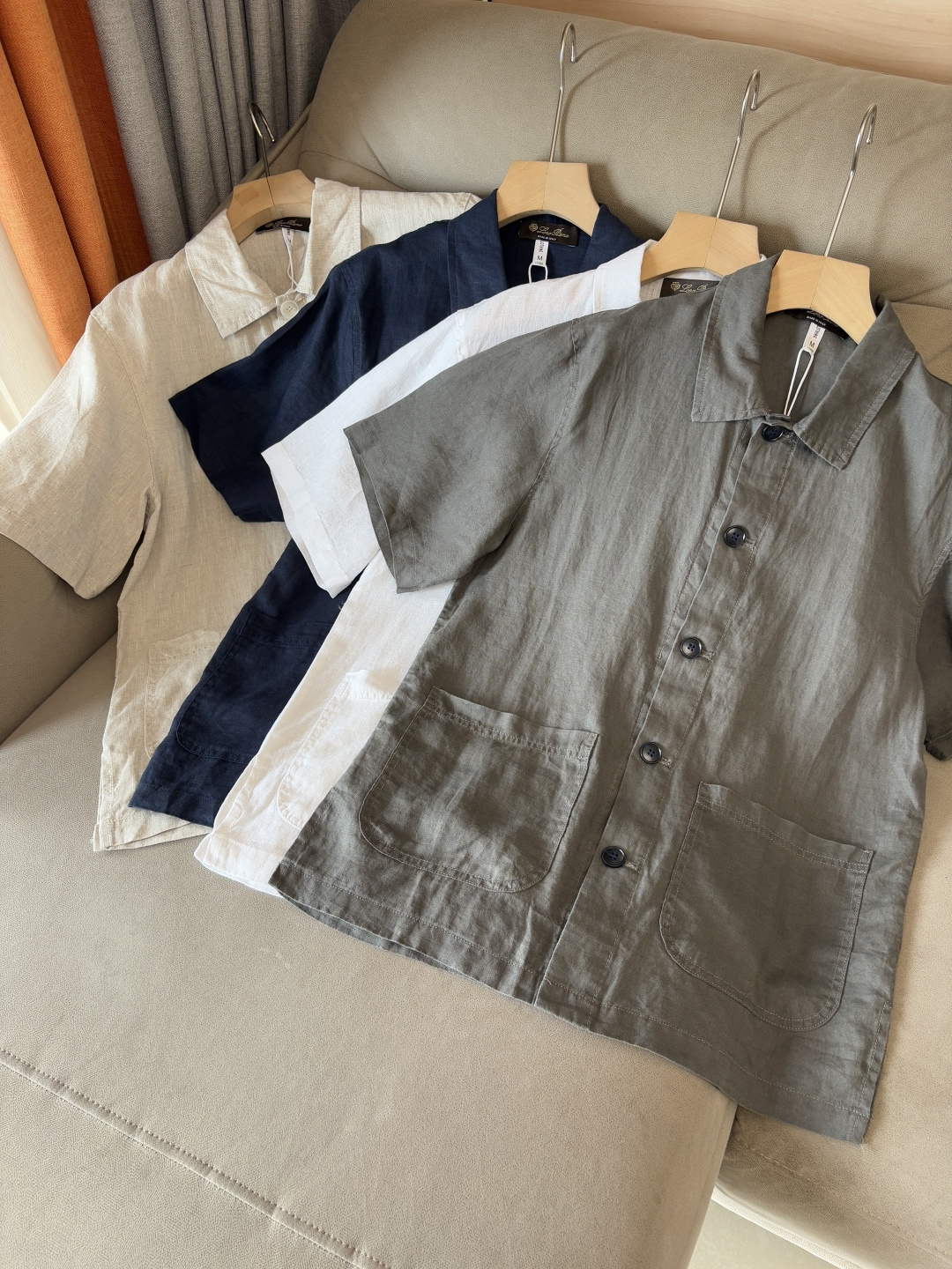 L家2025新款100%亚麻男士短袖，男装界的天花板，这款翻领麻料衫短袖精准到每一针的细腻工艺，完全区别