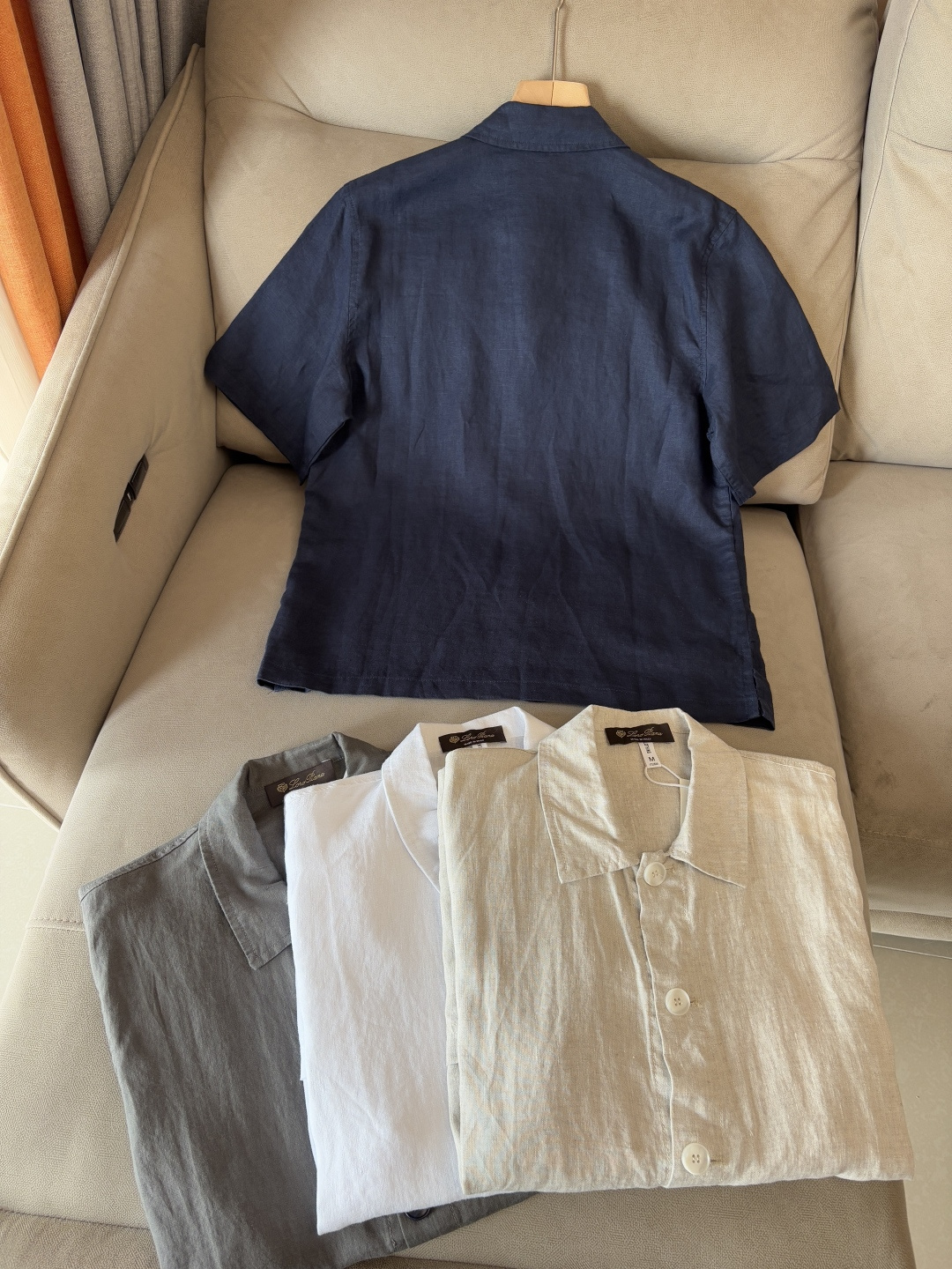 L家2025新款100%亚麻男士短袖，男装界的天花板，这款翻领麻料衫短袖精准到每一针的细腻工艺，完全区别