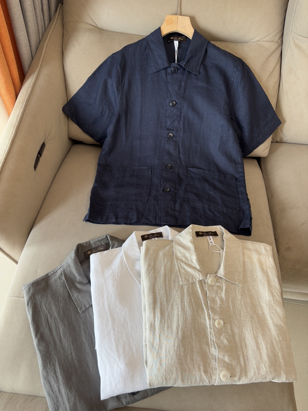 L家2025新款100%亚麻男士短袖，男装界的天花板，这款翻领麻料衫短袖精准到每一针的细腻工艺，完全区别