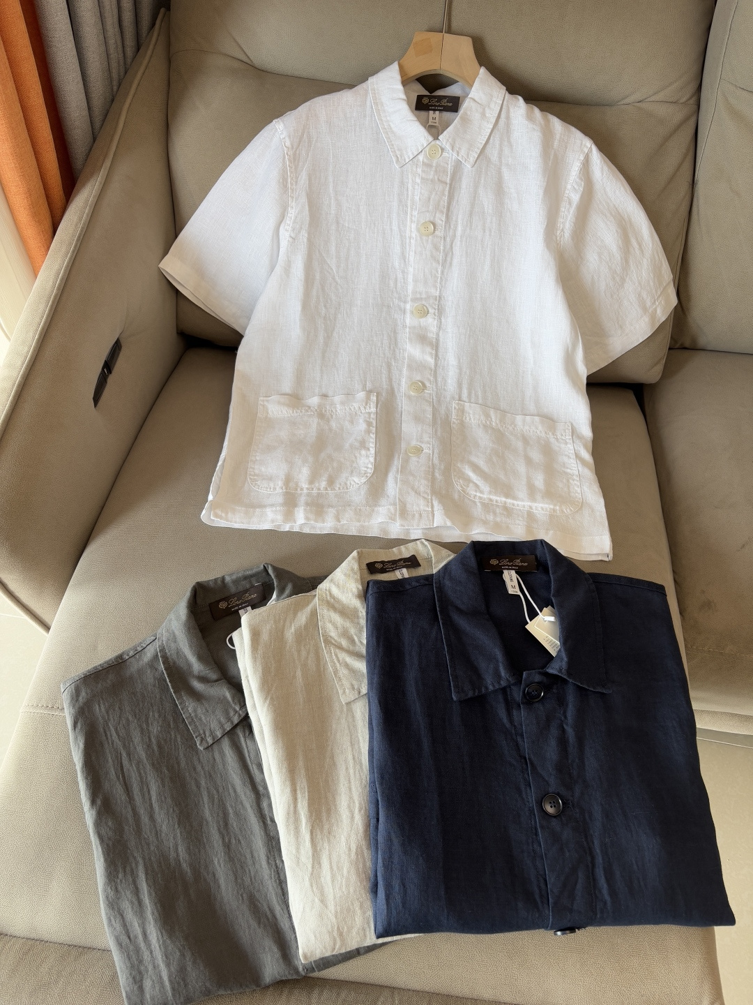 L家2025新款100%亚麻男士短袖，男装界的天花板，这款翻领麻料衫短袖精准到每一针的细腻工艺，完全区别