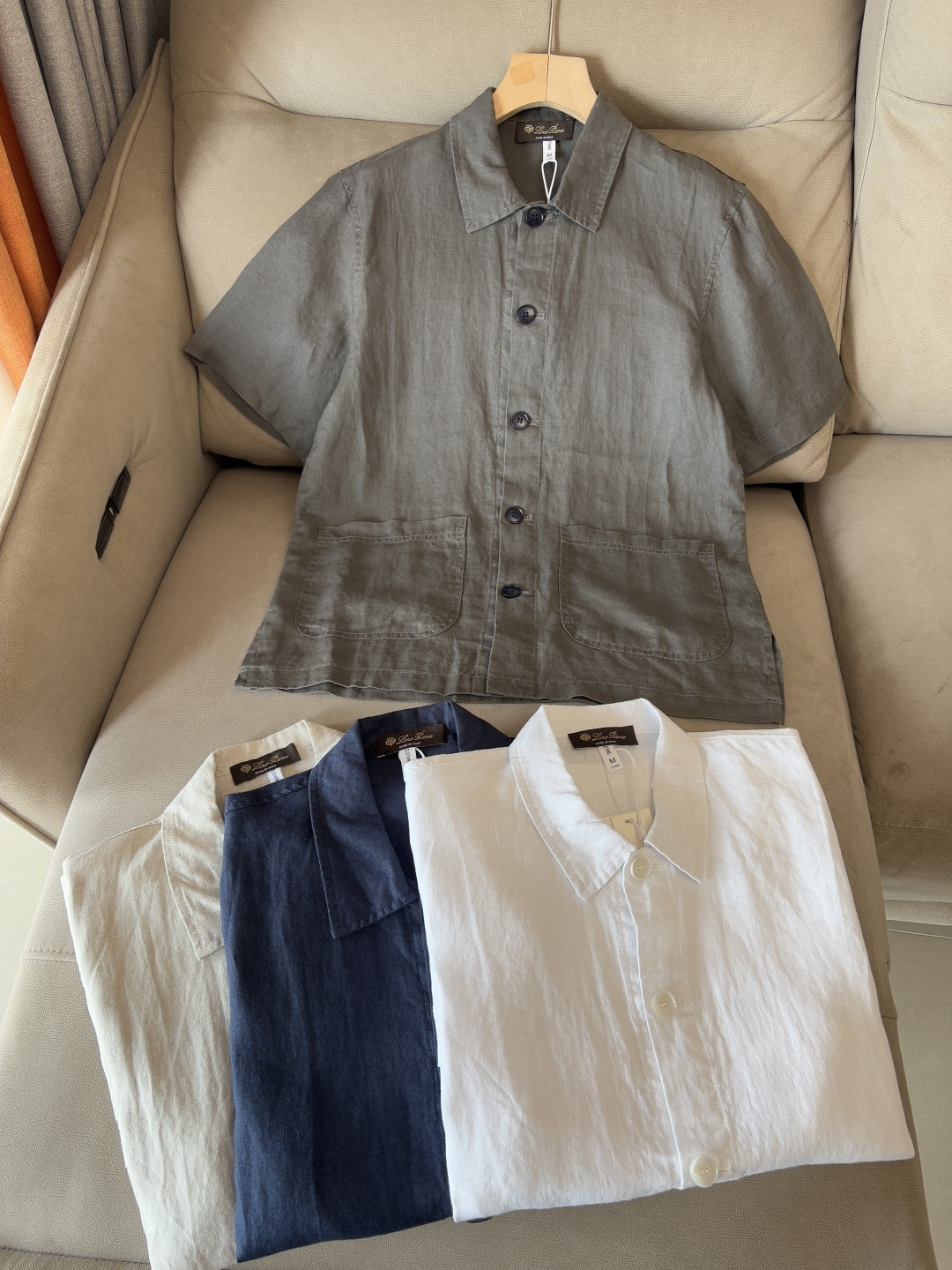 L家2025新款100%亚麻男士短袖，男装界的天花板，这款翻领麻料衫短袖精准到每一针的细腻工艺，完全区别