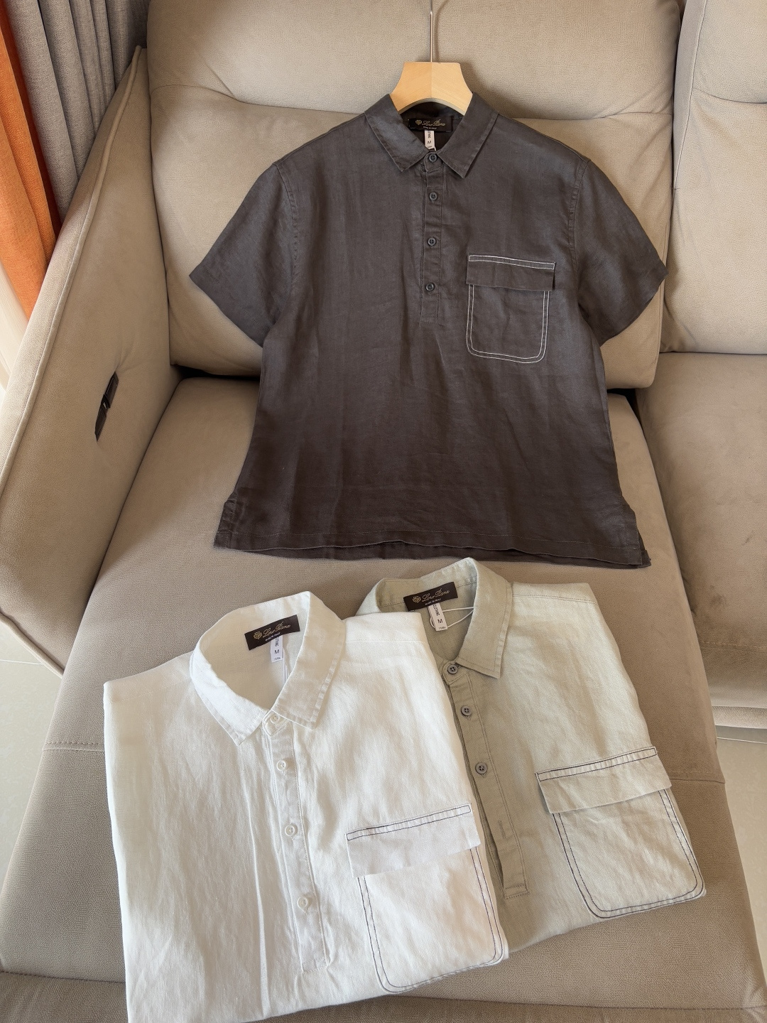 L家2025新款100%亚麻男士短袖，男装界的天花板，这款翻领麻料衫短袖精准到每一针的细腻工艺，完全区别