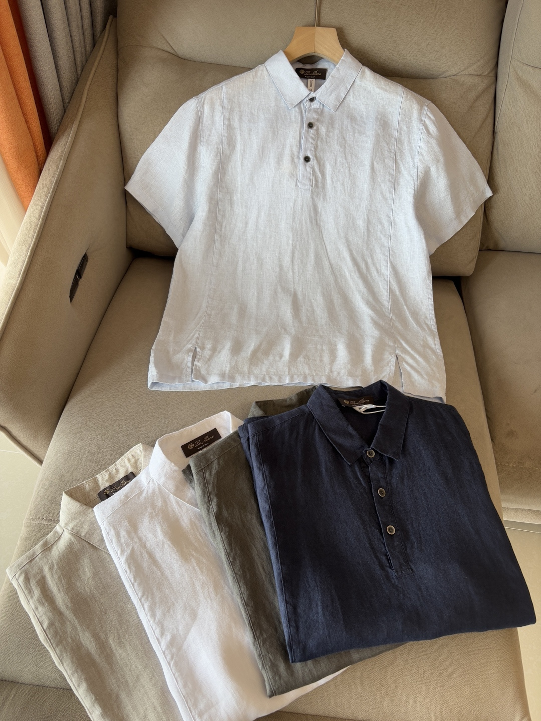 L家2025新款100%亚麻男士短袖，男装界的天花板，这款翻领麻料衫短袖精准到每一针的细腻工艺，完全区别