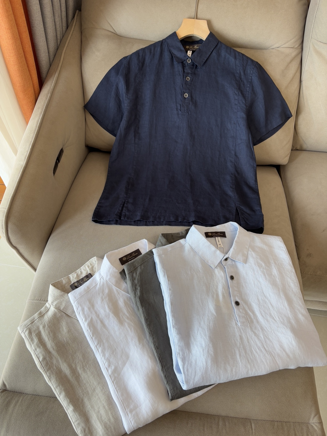 L家2025新款100%亚麻男士短袖，男装界的天花板，这款翻领麻料衫短袖精准到每一针的细腻工艺，完全区别