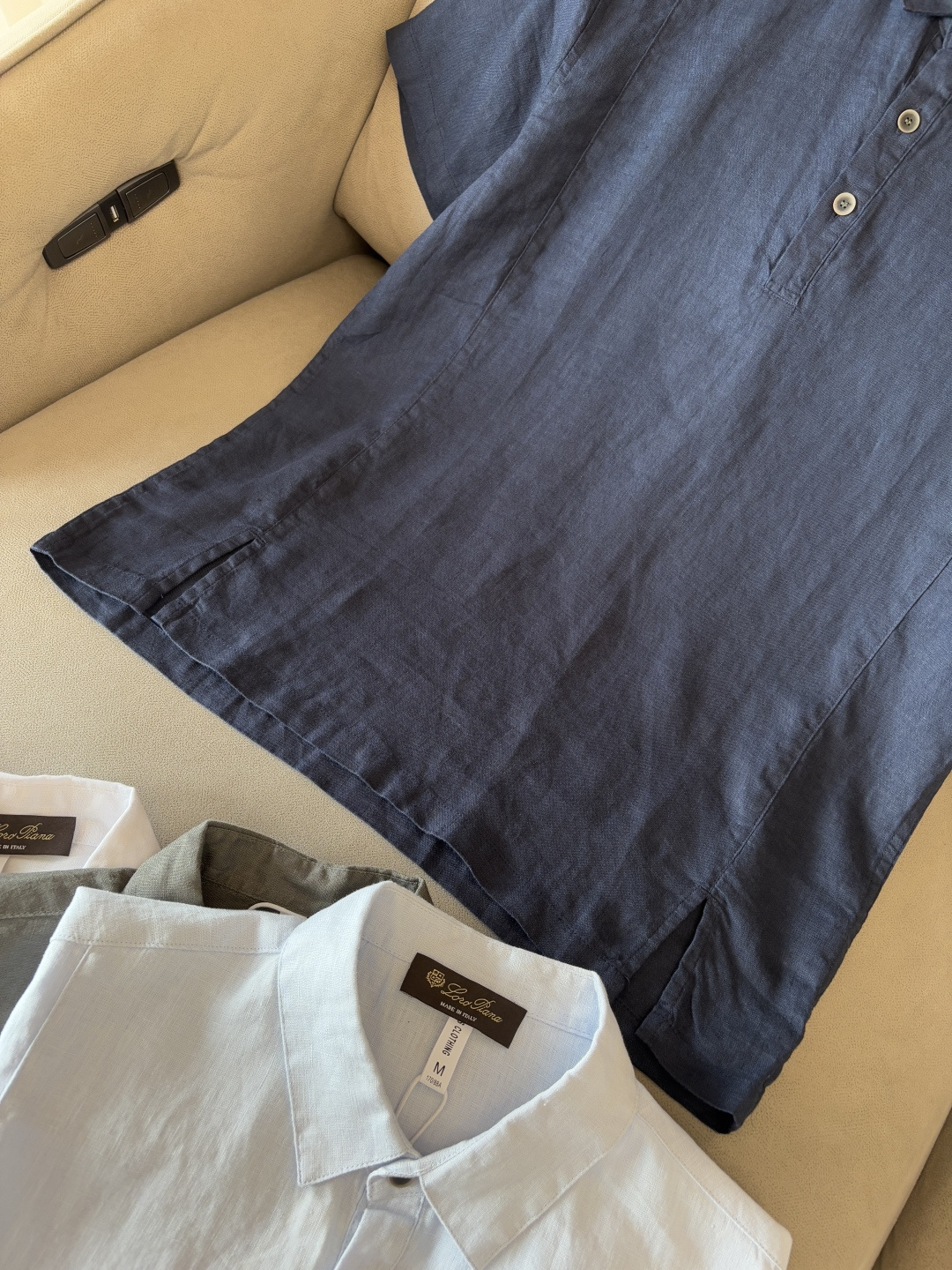 L家2025新款100%亚麻男士短袖，男装界的天花板，这款翻领麻料衫短袖精准到每一针的细腻工艺，完全区别