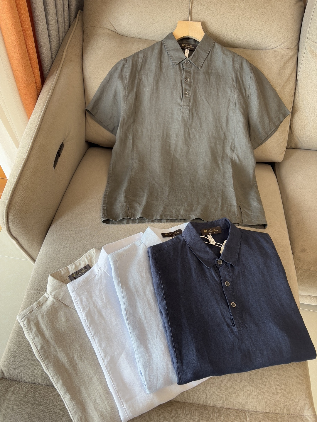 L家2025新款100%亚麻男士短袖，男装界的天花板，这款翻领麻料衫短袖精准到每一针的细腻工艺，完全区别