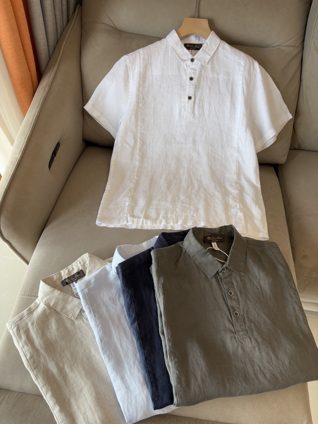 L家2025新款100%亚麻男士短袖，男装界的天花板，这款翻领麻料衫短袖精准到每一针的细腻工艺，完全区别