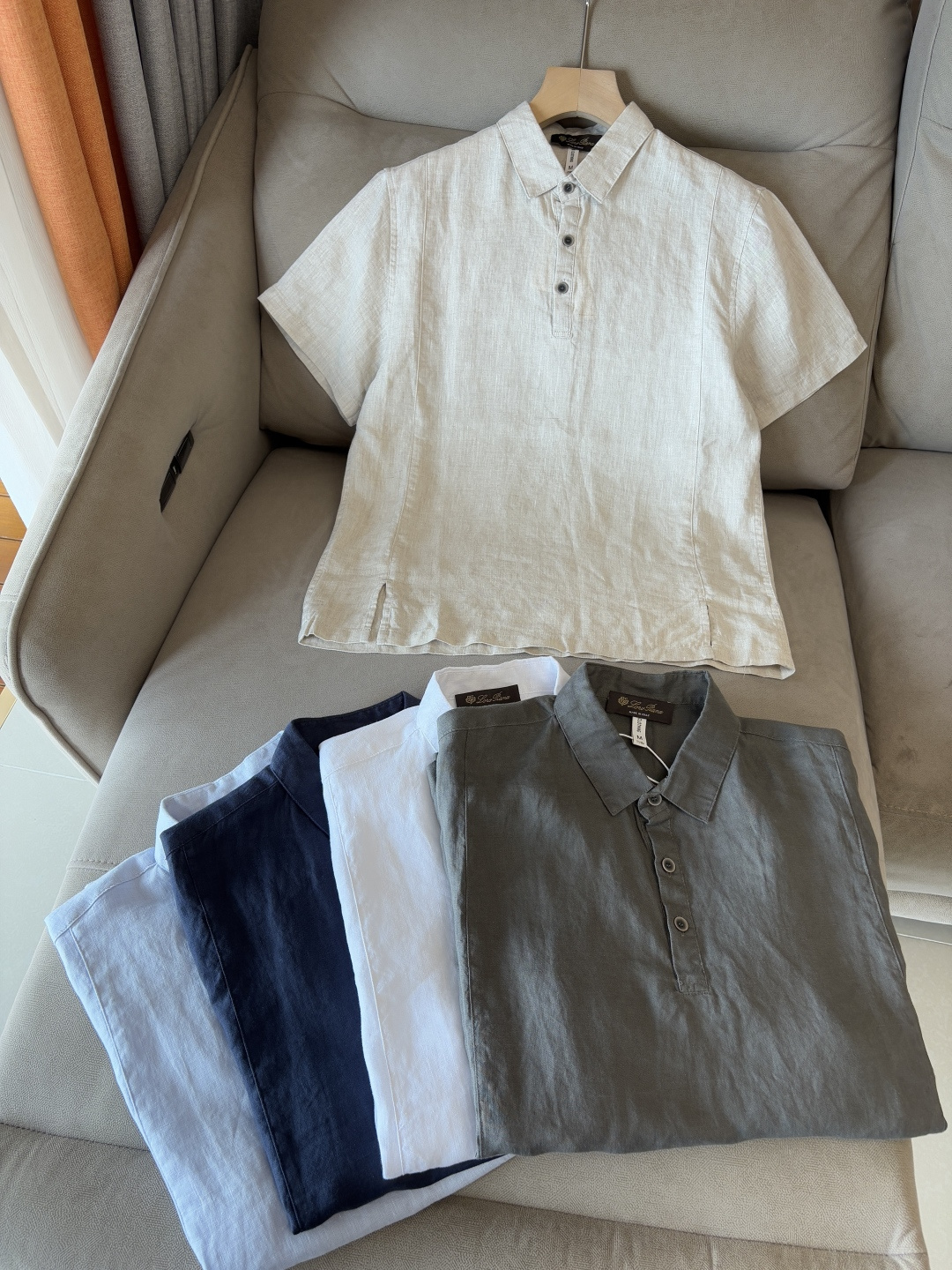 L家2025新款100%亚麻男士短袖，男装界的天花板，这款翻领麻料衫短袖精准到每一针的细腻工艺，完全区别