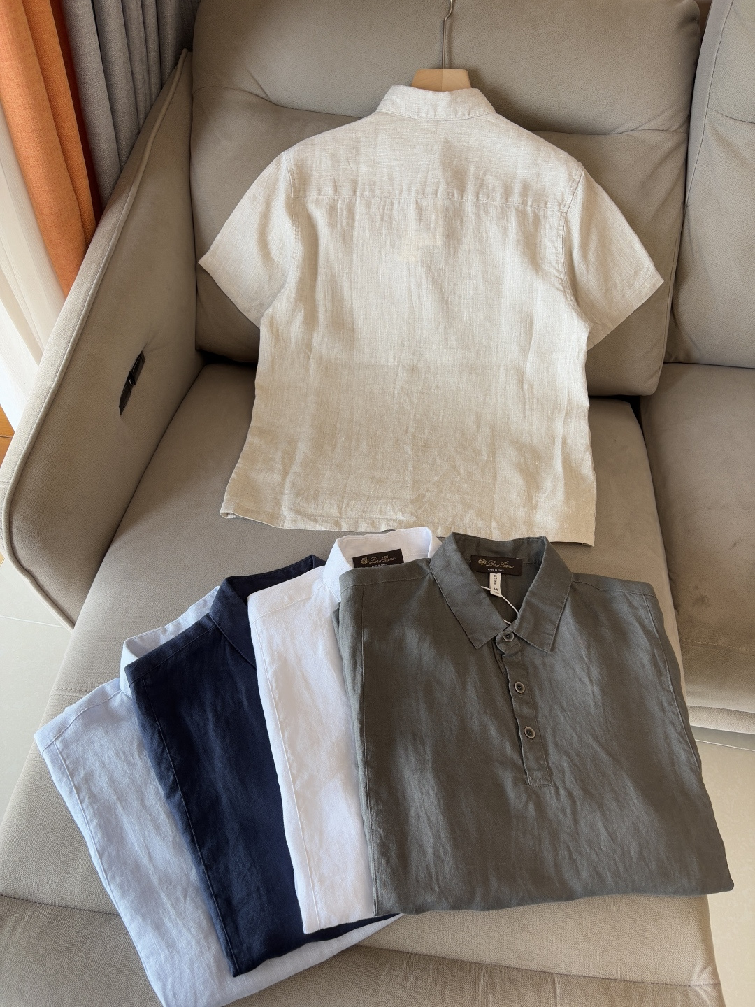 L家2025新款100%亚麻男士短袖，男装界的天花板，这款翻领麻料衫短袖精准到每一针的细腻工艺，完全区别