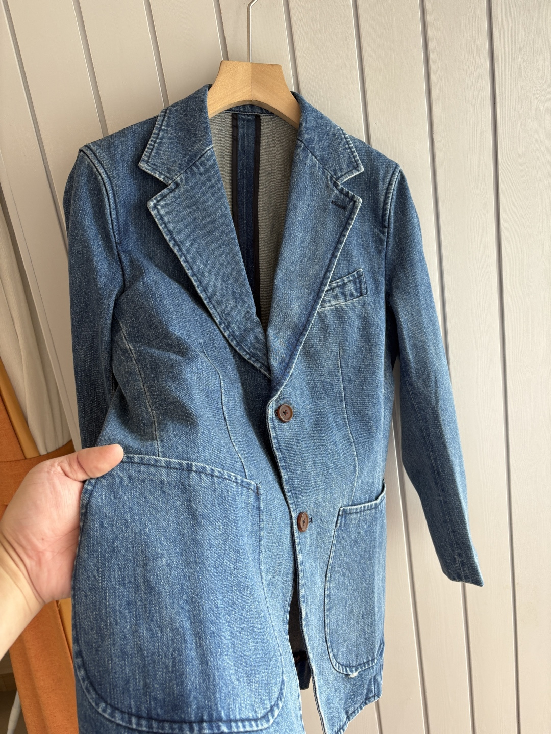 。lP🆕牛仔西装之称顶奢进口牛仔面料复古老钱风款式平驳领两粒扣斜插衬单西顶奢之选！Solbiati牛仔西