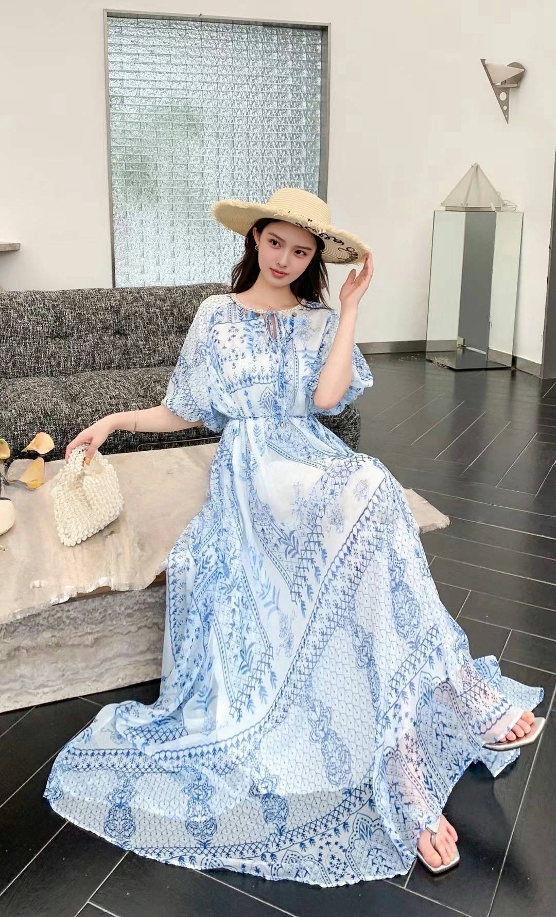 Zimmermann Inspired Blue and White Print Maxi Dress - Elegant and Flowing 2 cmp i1747081427737 1938 0 0