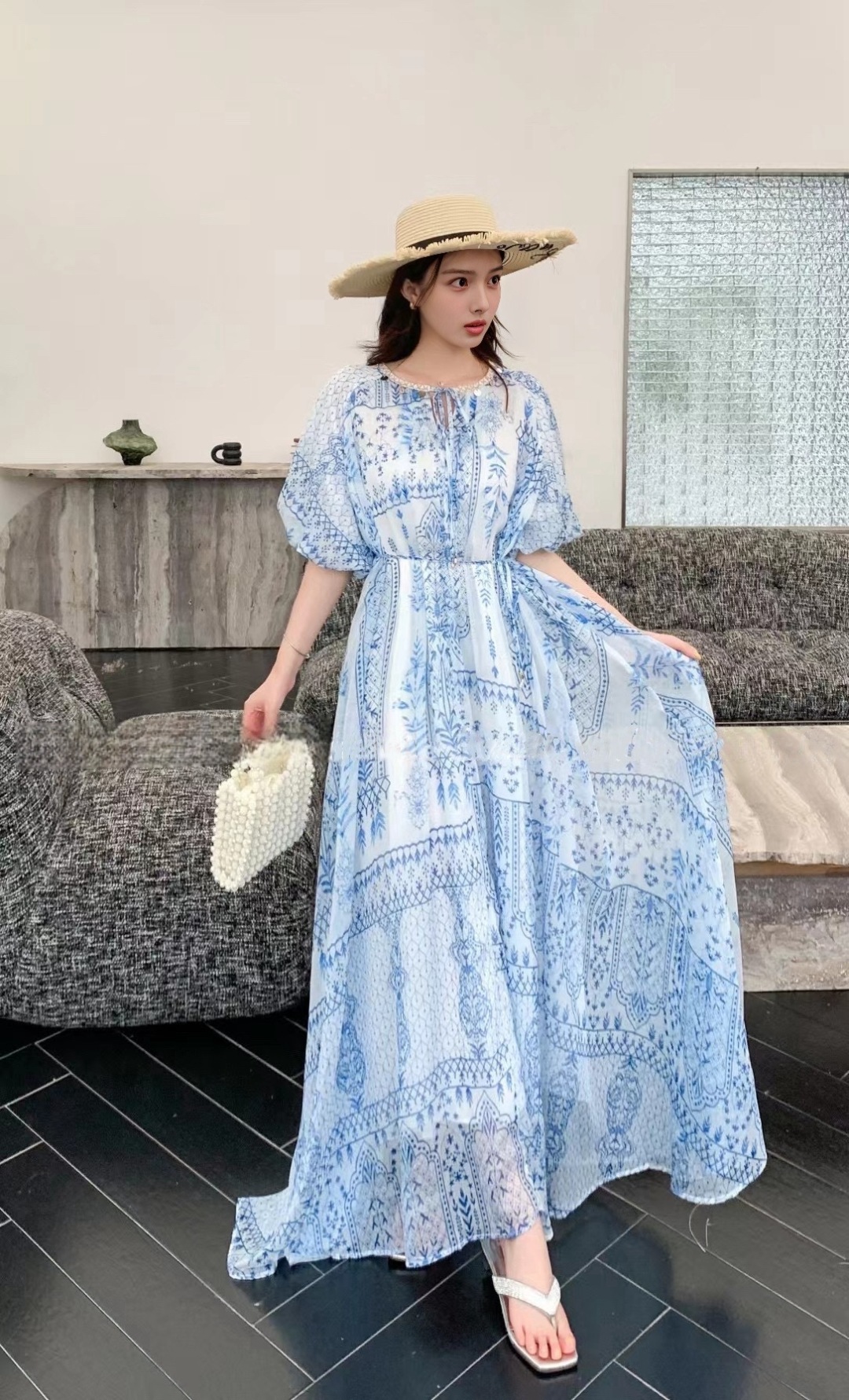 Zimmermann Inspired Blue and White Print Maxi Dress - Elegant and Flowing 1 cmp i1747081427737 371 0 3