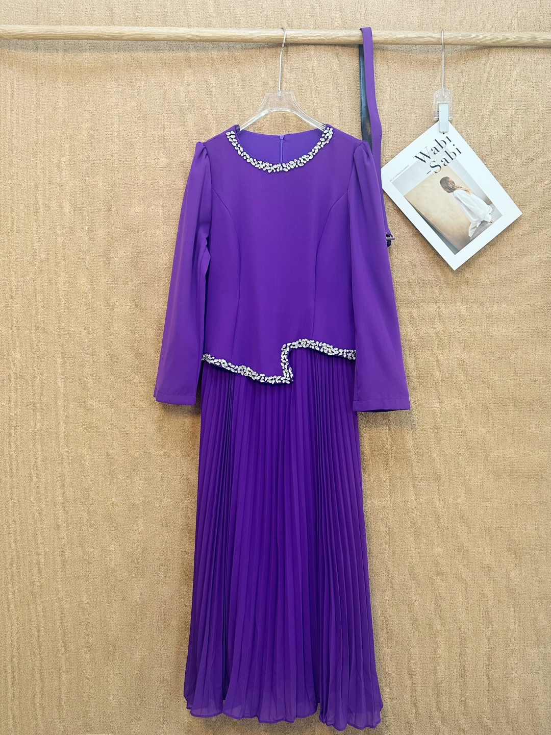 Elegant Beaded Pleated Dress - Vintage Style Long Sleeve Party Gown 4 cmp i1758353164093 5227 0 4