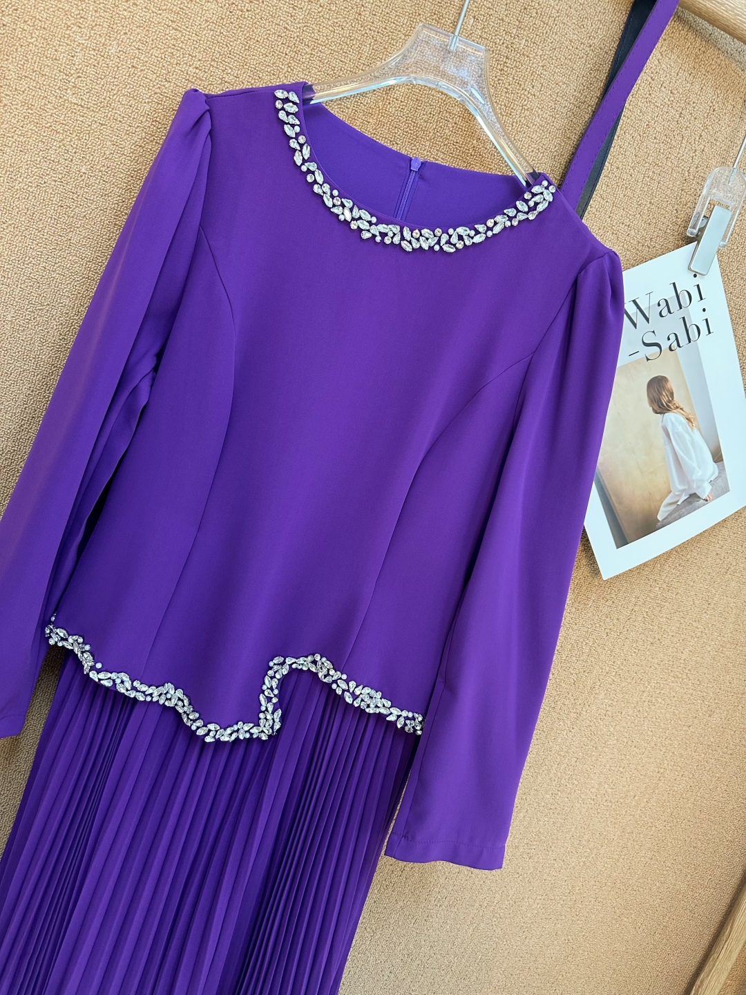 Elegant Beaded Pleated Dress - Vintage Style Long Sleeve Party Gown 7 cmp i1758353369740 86 0 6