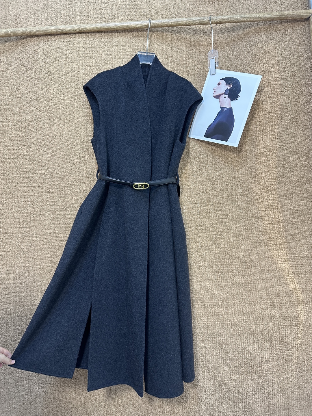 Fendi Cashmere Sleeveless Coat with Belt - Elegant and Versatile 5 cmp i1759484785467 9076 0 5