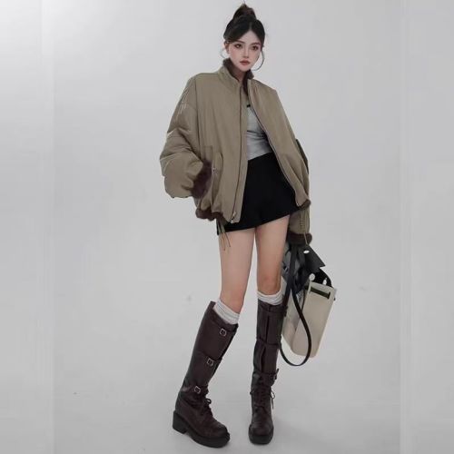 Reversible Rabbit Fur Trimmed Bomber Jacket - Warm and Stylish Outerwear 1 Reversible Rabbit Fur Trimmed Bomber Jacket - Warm and Stylish Outerwear
