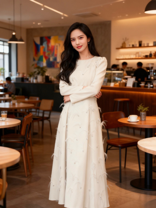 Elegant Feather and Rhinestone A-Line Maxi Dress - Perfect for Special Occasions 4 Elegant Feather and Rhinestone A-Line Maxi Dress - Perfect for Special Occasions