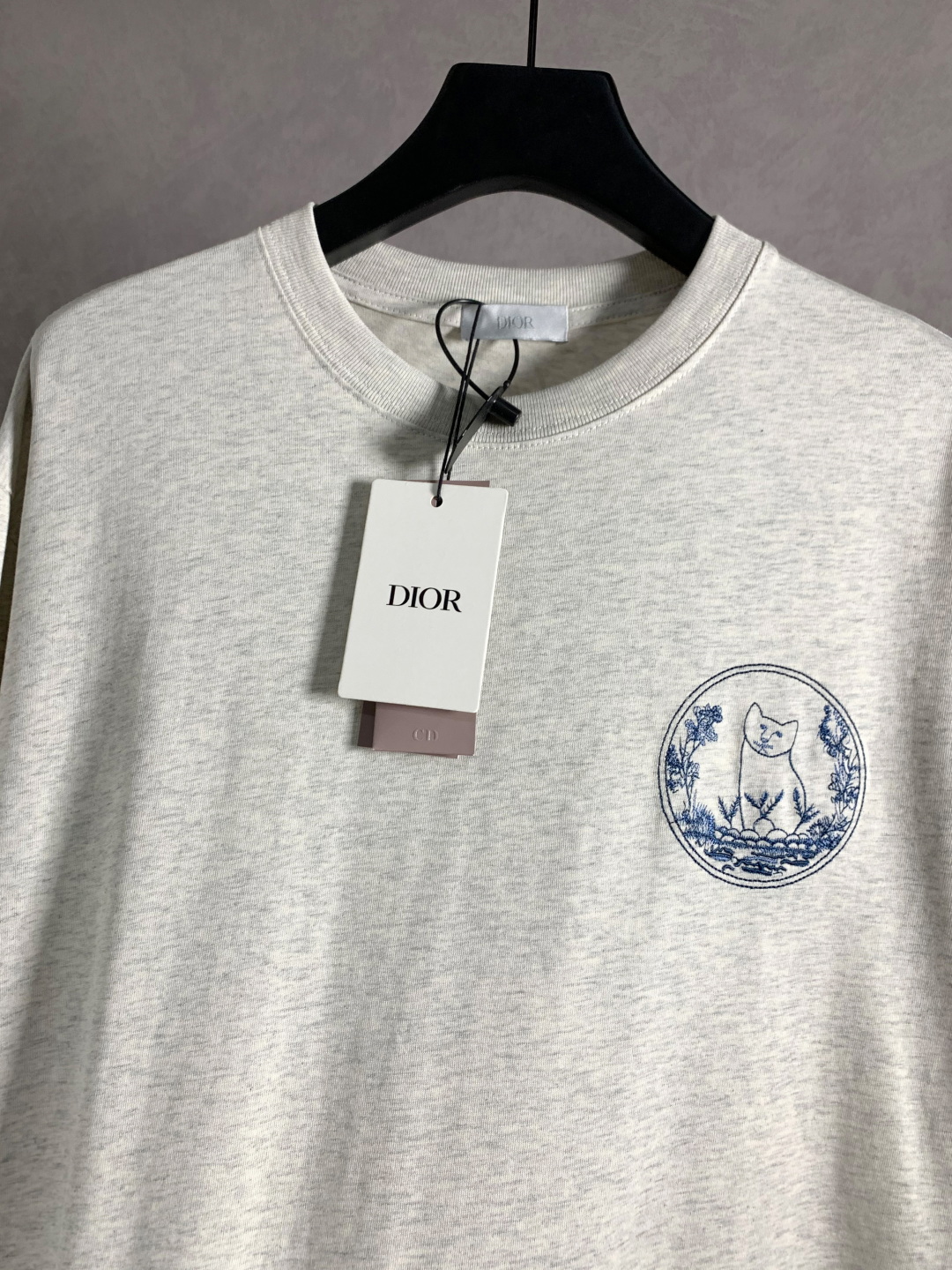 DIOR/迪奥 新款系列 小蓝猫刺绣短袖T恤