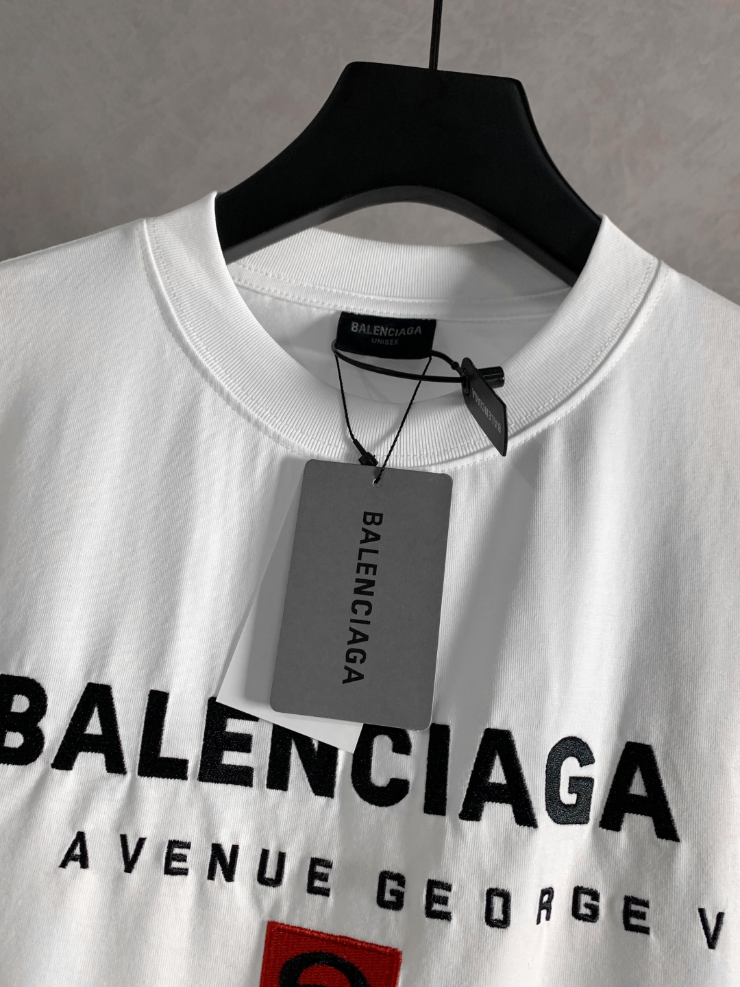 （顶级） Balenciaga/巴黎世家 双环字母绣花圆领短袖T恤