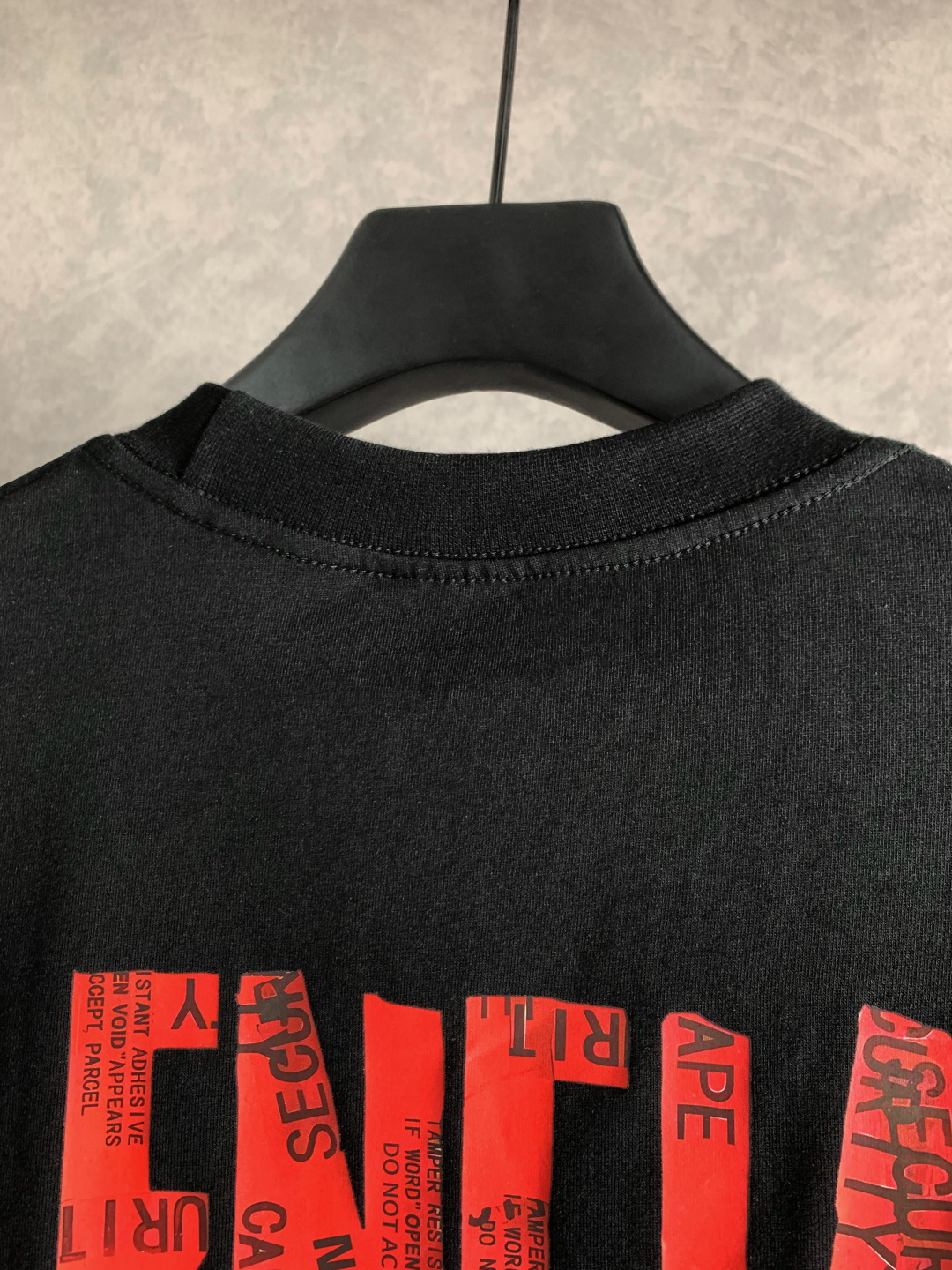 （顶级） Balenciaga/巴黎世家 后胶带字母圆领短袖T恤