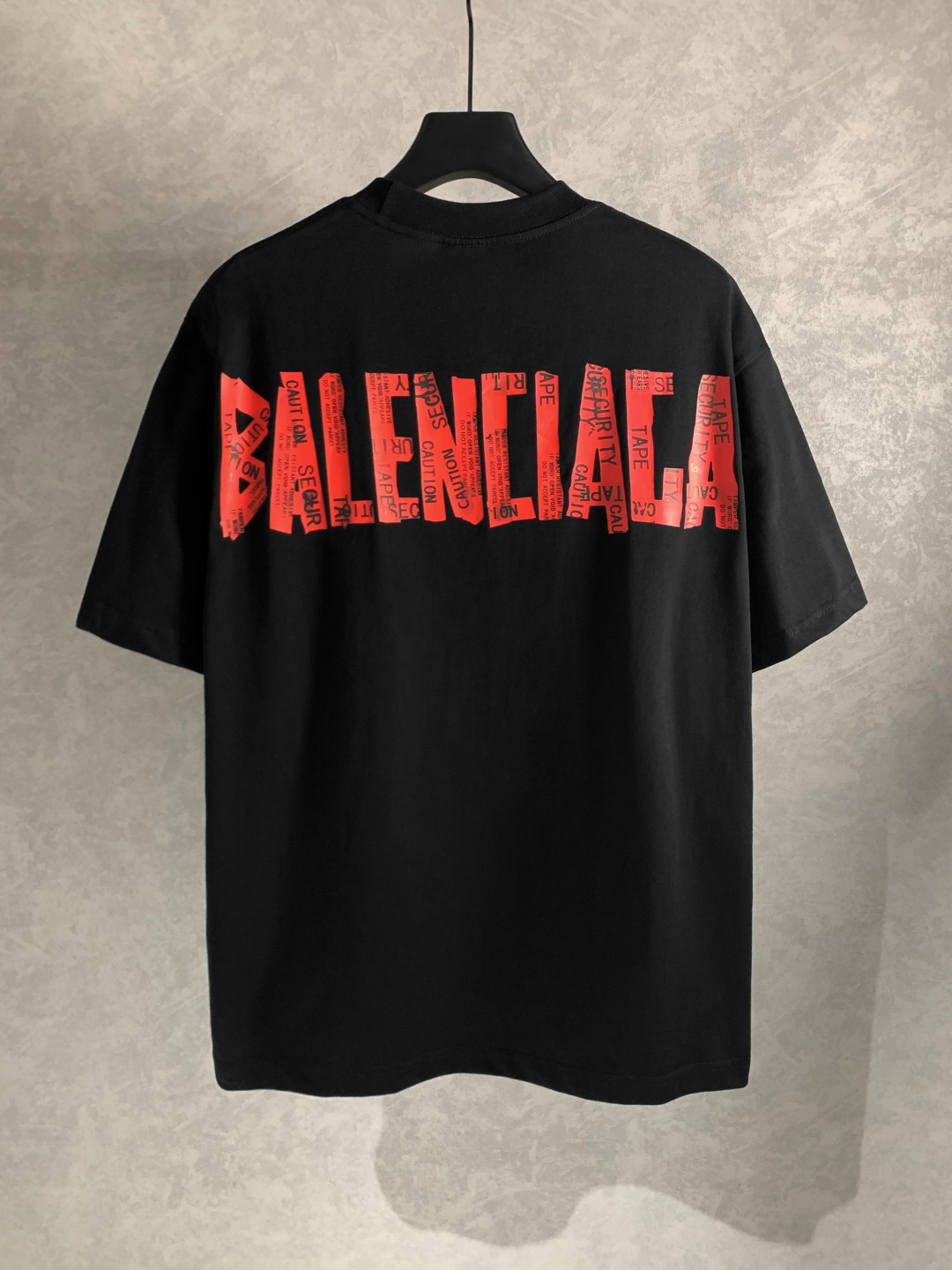 （顶级） Balenciaga/巴黎世家 后胶带字母圆领短袖T恤