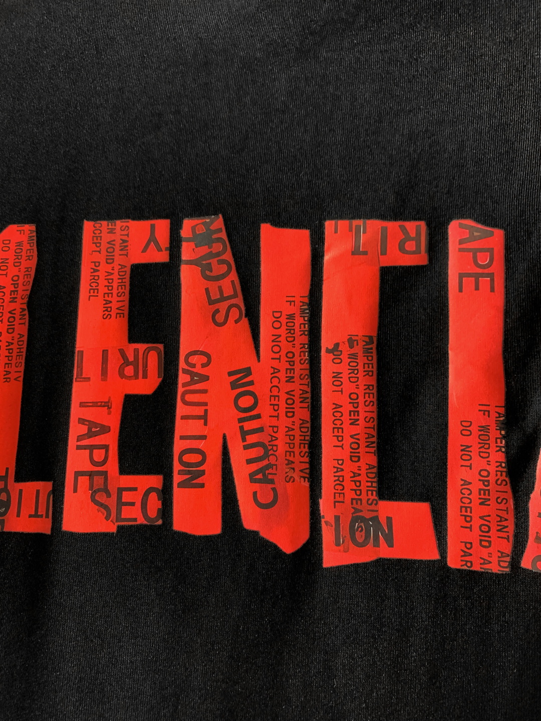 （顶级） Balenciaga/巴黎世家 后胶带字母圆领短袖T恤