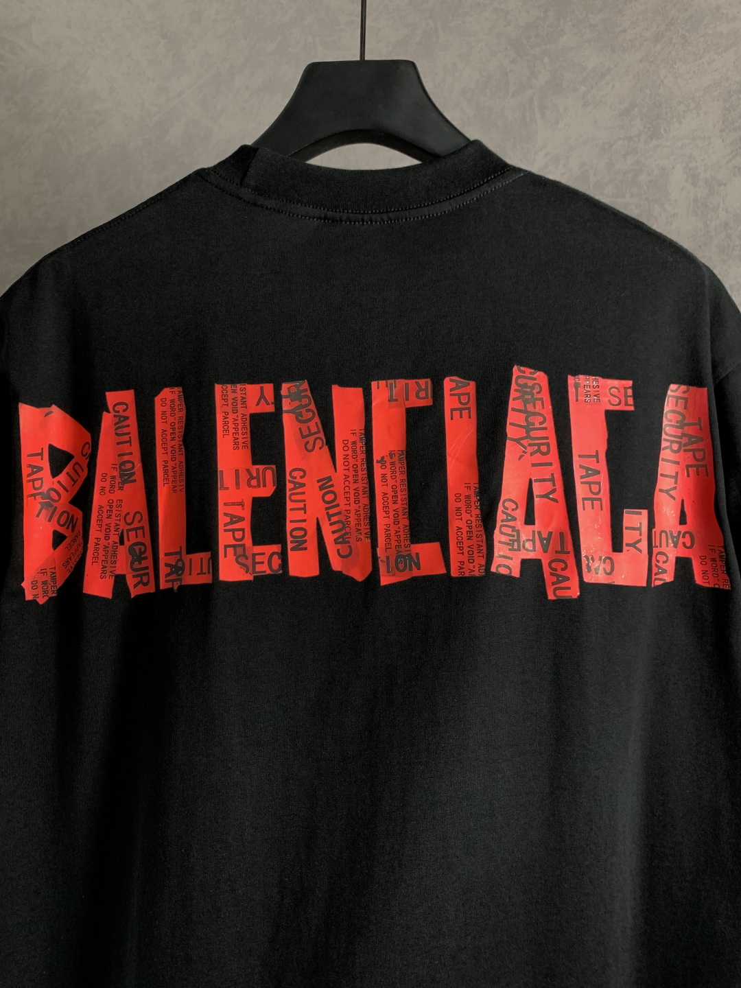 （顶级） Balenciaga/巴黎世家 后胶带字母圆领短袖T恤