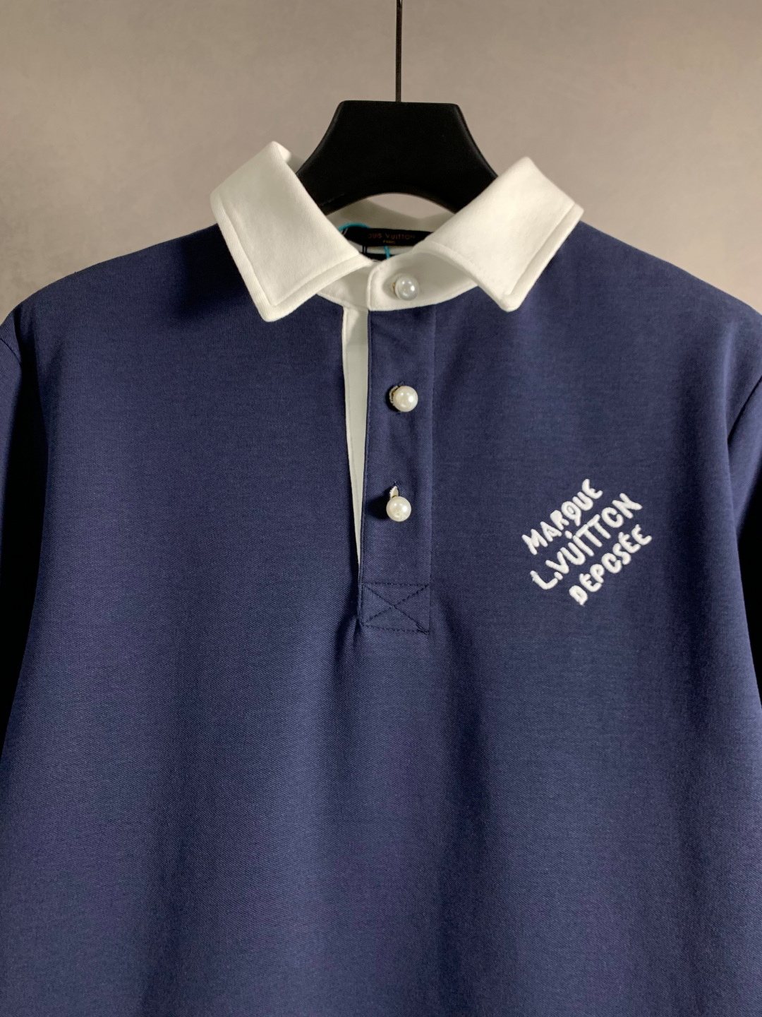 顶级） LOUIS VUITTON/路易威登 字母刺绣撞色polo衫