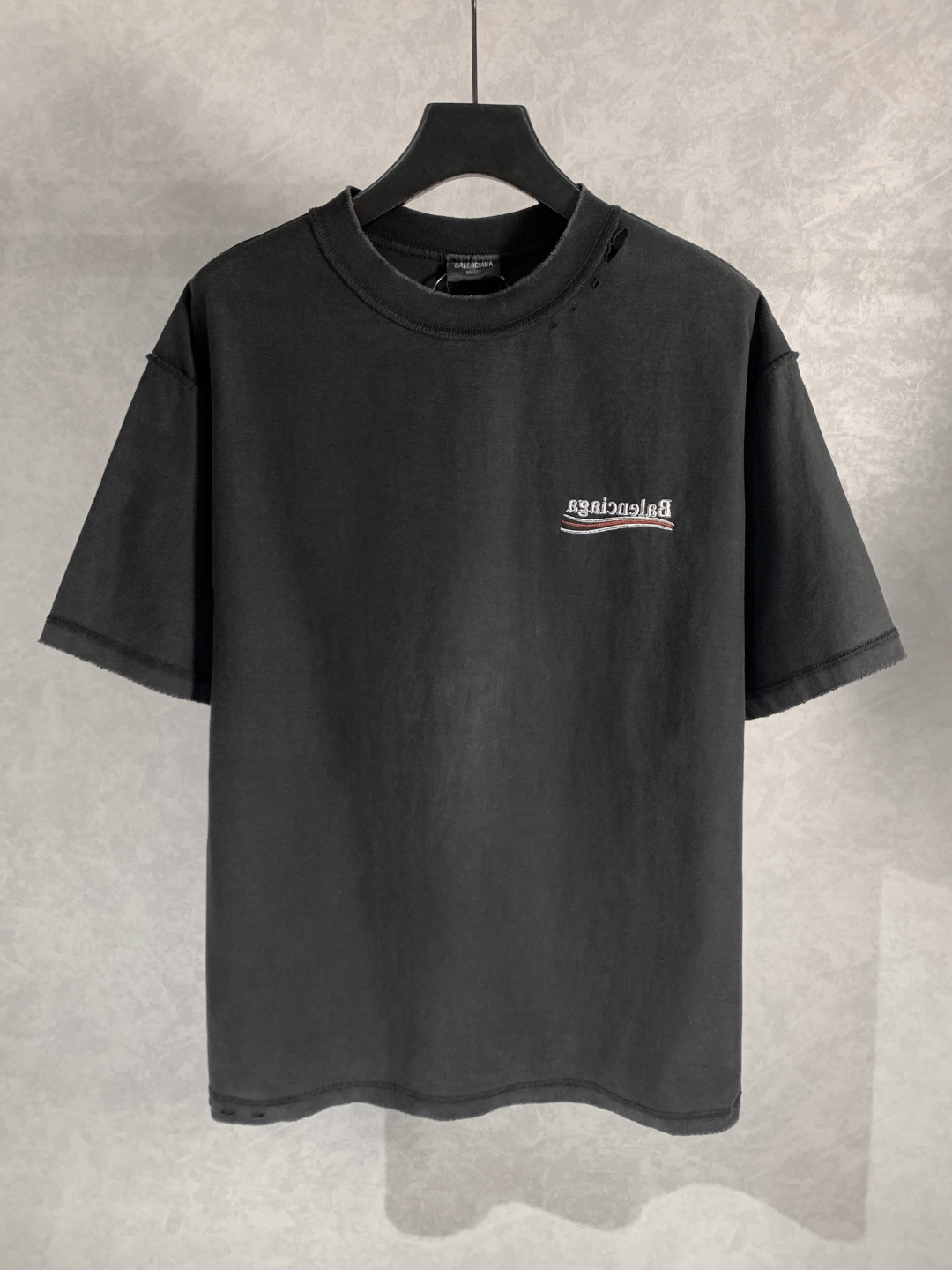 顶级） Balenciaga/巴黎世家 反转反穿(双面可穿)可乐刺绣圆领短袖T恤